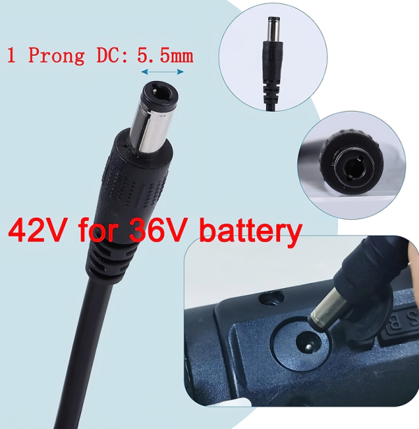 42V 2A Replacement AC Power Adapter with 5.5×2.1mm Plug for GOTRAX GXL V2 G2 G3 G3+ Electric Scooter for 36V Lithium Battery - Image 2