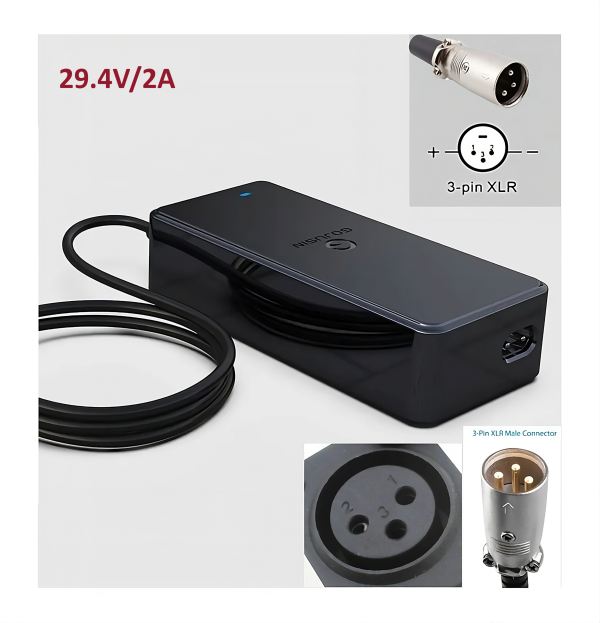 Caricabatterie 29.4V 2A Per Batterie Al Litio – Alimentatore USB Con Spina UE 100-240V Per Ricarica Rapida