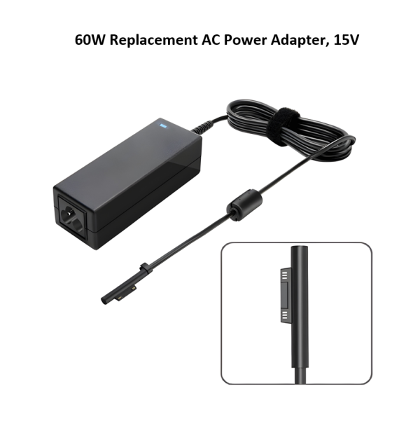 65W Replacement AC Adapter For Microsoft Surface Pro 3 4 5 6 7 7+ 8 9 X, (15V 4.0A)