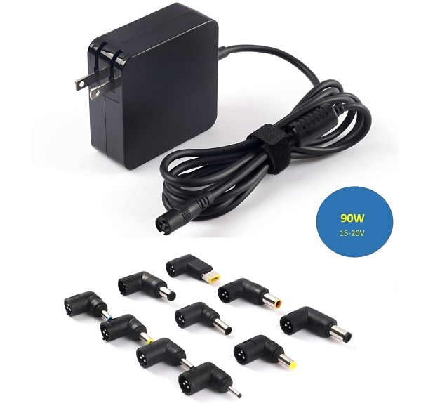 90W Universal Laptop Charger with 10 DC Connectors, Laptop/ Desktop/ All-In-One Power Supply