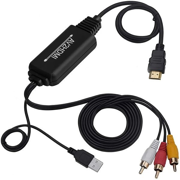 Composite RCA to HDMI Cable with USB Charge Cable Mini AV 3RCA CVBS Composite Cable to 1080P HDMI Converter Adapter - Image 6