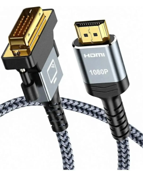 6Ft. High Quality HDMI to DVI-D Cable Bi-Directional Support 1080P HDMI Male to DVI Male Adapter Converter for PC HDTV Projector and More