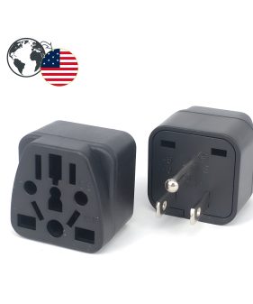 USA Travel Plug Adapter, Premium Quality Europe to US Plug Adapter Travel Adapter and Converter Wall Outlet Power Charger Converter (Black)