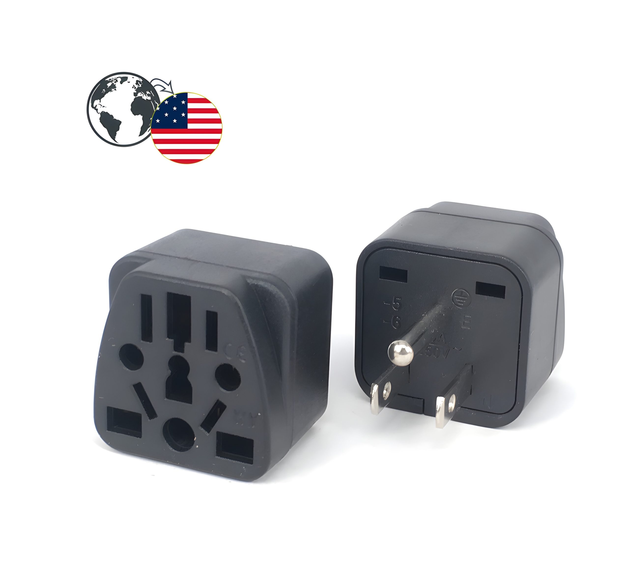 US Travel Plug Adapter, Australia/China/Argentina (Type I) to 3-Prong USA Plug Adapter