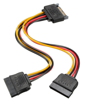SATA Power Y Splitter Cable 15 Pin SATA Power Splitter Cable Adapter SATA 15 Pin Male to Dual Female Power Y- Cable