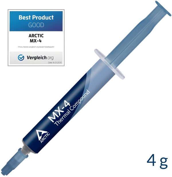 ARCTIC MX-4 (4 gram) – Premium Performance Thermal Paste for all Processors (CPU, GPU, PS4, XBOX), Very High Thermal Conductivity, Safe Application, Non-Conductive, Non-Capacitive, Long Durability, Thermal Paste Professional Compound