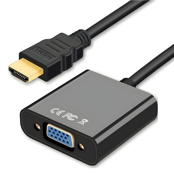 HDMI to VGA, Gold Plated HDMI to VGA Adapter, Male to Female for Laptop, Desktop, Monitor, Projector, HDTV, Chromebook, Raspberry Pi, Roku, Xbox and More