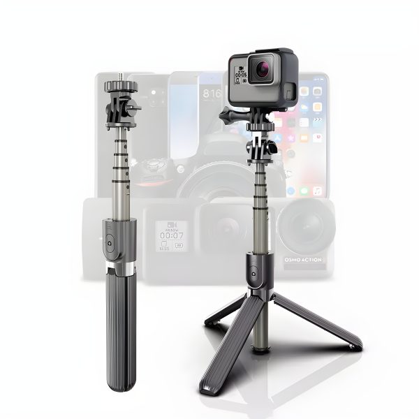 Selfie Stick Tripod With Wireless Remote Control Shutter for Smart Phone, Aluminum tube Foldable 360 Rotate, Bluetooth V5.0 - Image 3