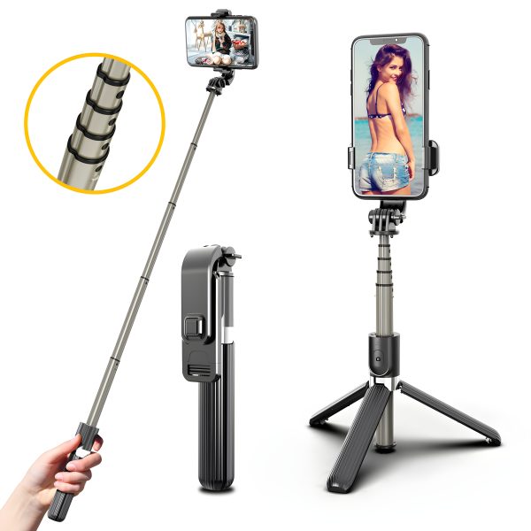 Selfie Stick Tripod With Wireless Remote Control Shutter for Smart Phone, Aluminum tube Foldable 360 Rotate, Bluetooth V5.0 - Image 4