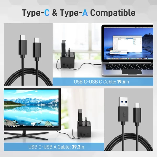 Dual Bay SATA Hard Disk Docking, USB 3.0 Type C 2.5 3.5 Inch Hard Disk Drive Docking Station with Offline Clone - Image 4