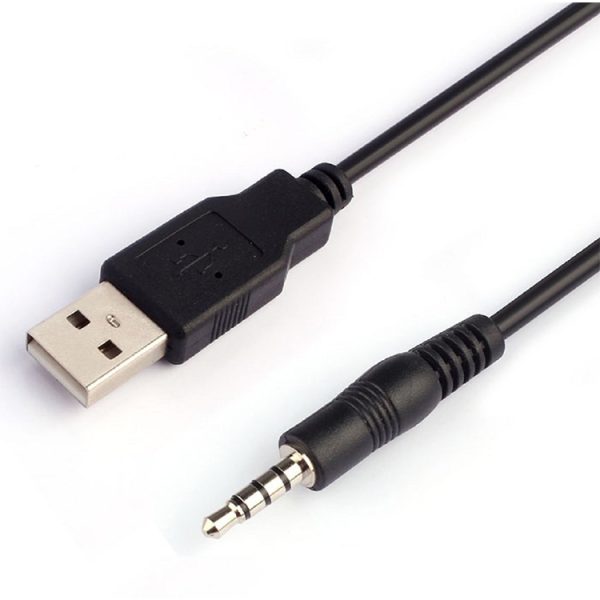 3.5mm Aux Jack to USB, Charger + Data + Sync Cable for iPod, MP3 Player, Headphones