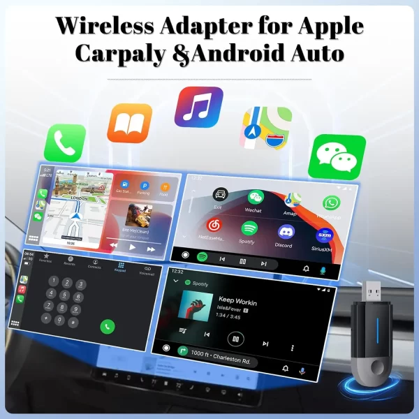 Portable CarPlay AI Box Smart Car Play Device CarPlay Wireless Adapter Android Auto Dongle - Image 2