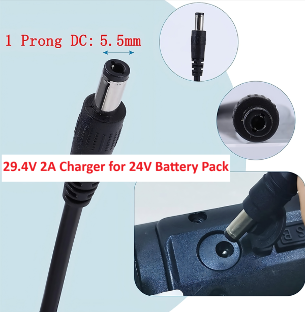 29.4V/2A Replacement Power Adapter with 5.5×2.5mm Plug for Ebike, eScooter, Hoverboard and More - Image 2