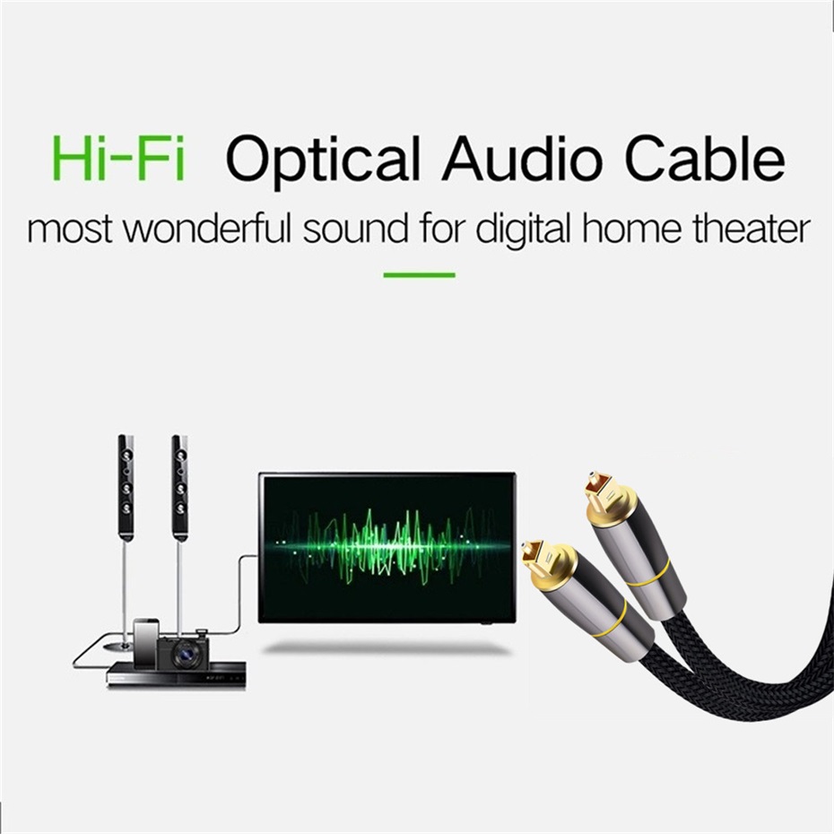 Digital Audio Optical Fiber Cable Toslink For Home Theater, TV, Sound Bar and more, 6.6Ft - Image 3