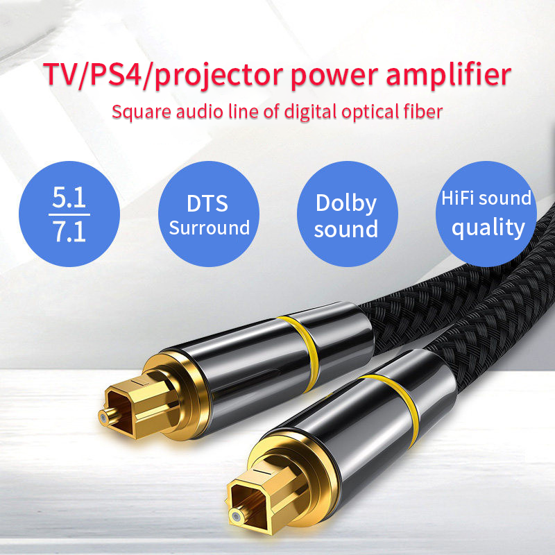 Digital Audio Optical Fiber Cable Toslink For Home Theater, TV, Sound Bar and more, 6.6Ft - Image 4