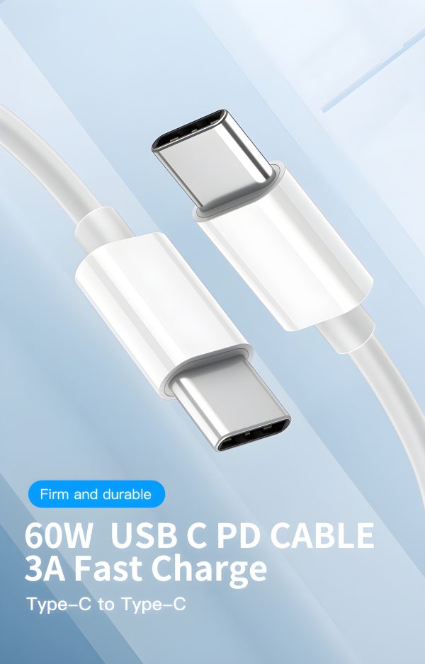 6.6ft Type C to Type C Cable, USB C to USB C Fast Charging Cord for iPhone, MacBook, Android Phone and more - Image 3