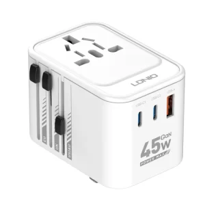 GaN 45W All-in-one Adapter USB Type-C 45W PD Wall Power Travel Plug ...