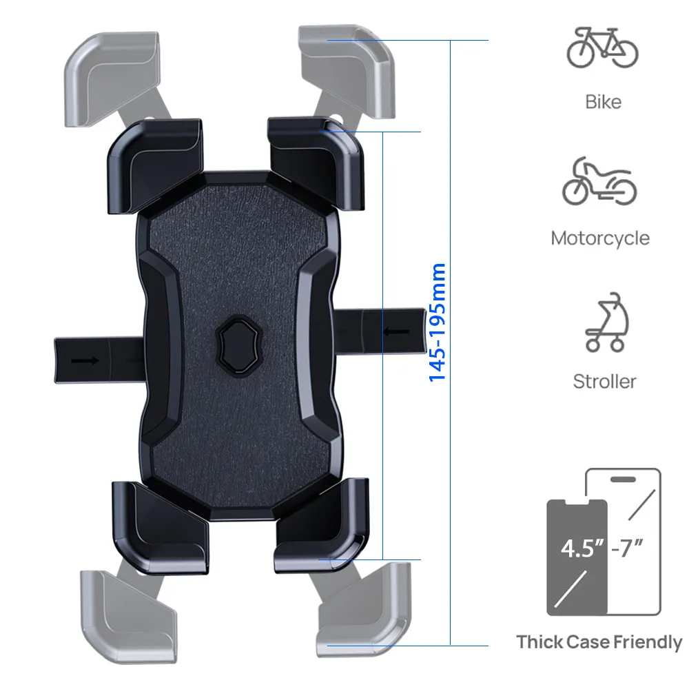 Ultra-Stable High Quality Motor Bike Phone Mount Mobile Stand One-Touch Motorcycle Cell Phone Holder for Bicycle Safer Riding - Image 6