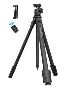 S600+GS10 Professional Tripod Lightweight Compact Aluminum Tripod Stand with 360° Ball Head for Camera Phone