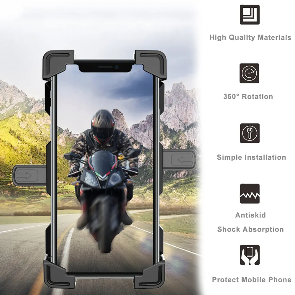 Bicycle Phone Holder Motorcycle Handlebar Phone Holder Scooter for iPhone Samsung Xiaomi 4.7 inch - 6.9 Inch Phone - Image 3