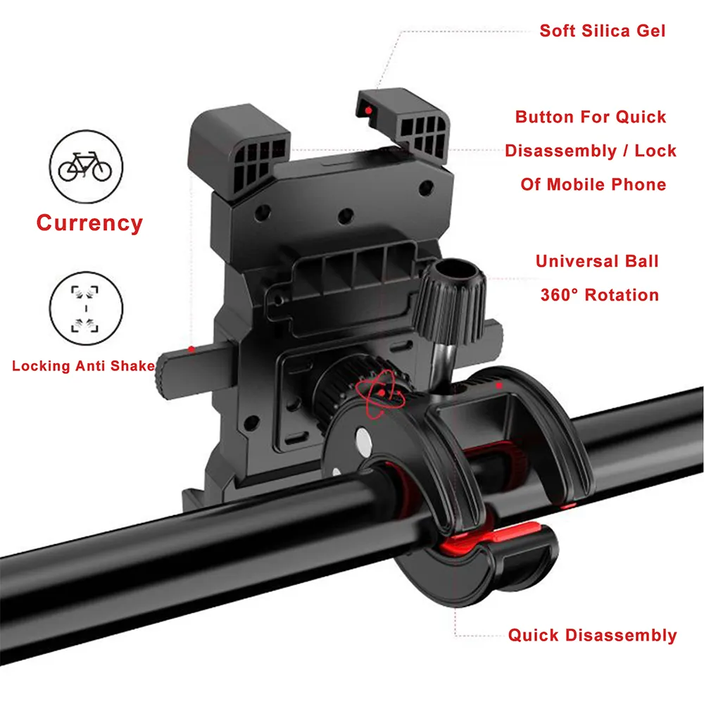 Bicycle Phone Holder Motorcycle Handlebar Phone Holder Scooter for iPhone Samsung Xiaomi 4.7 inch - 6.9 Inch Phone - Image 4