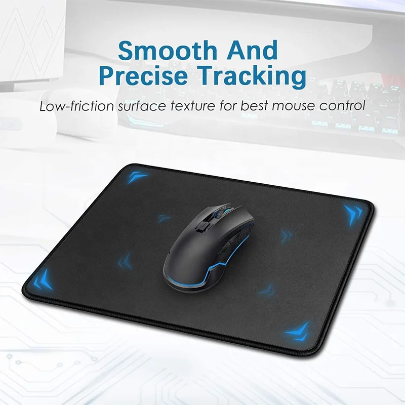 High Quality Gaming Mouse Pad Mat, Stitched Edges Non-Slip, Smooth Precision Accuracy - Black - Image 3