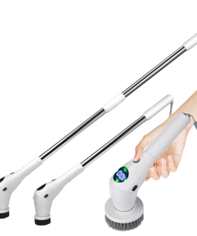 9 in 1 Electric Spin Scrubber Cordless Shower Scrubber with 8 Replacement Head & Adjustable Extension Handle, Cleaning Supplies