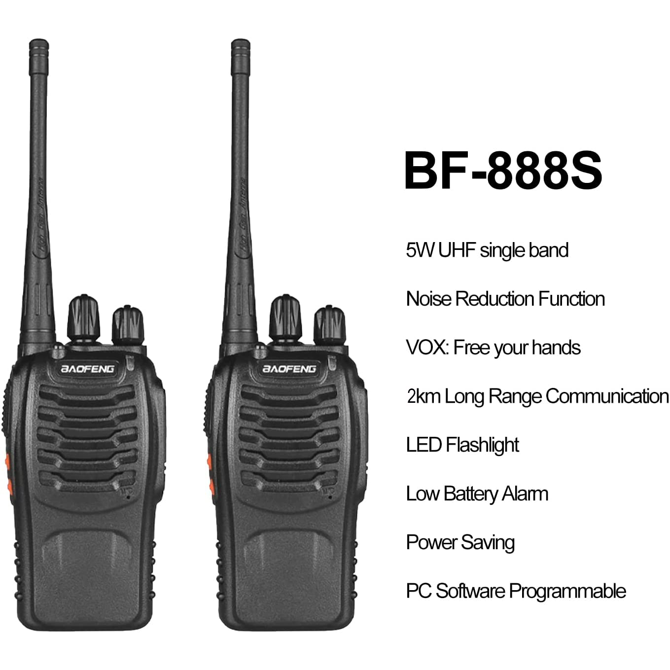 High-Performance Long Range Two Way Radios, BAOFENG BF-888S Walkie Talkies (2-Pack) - Image 2