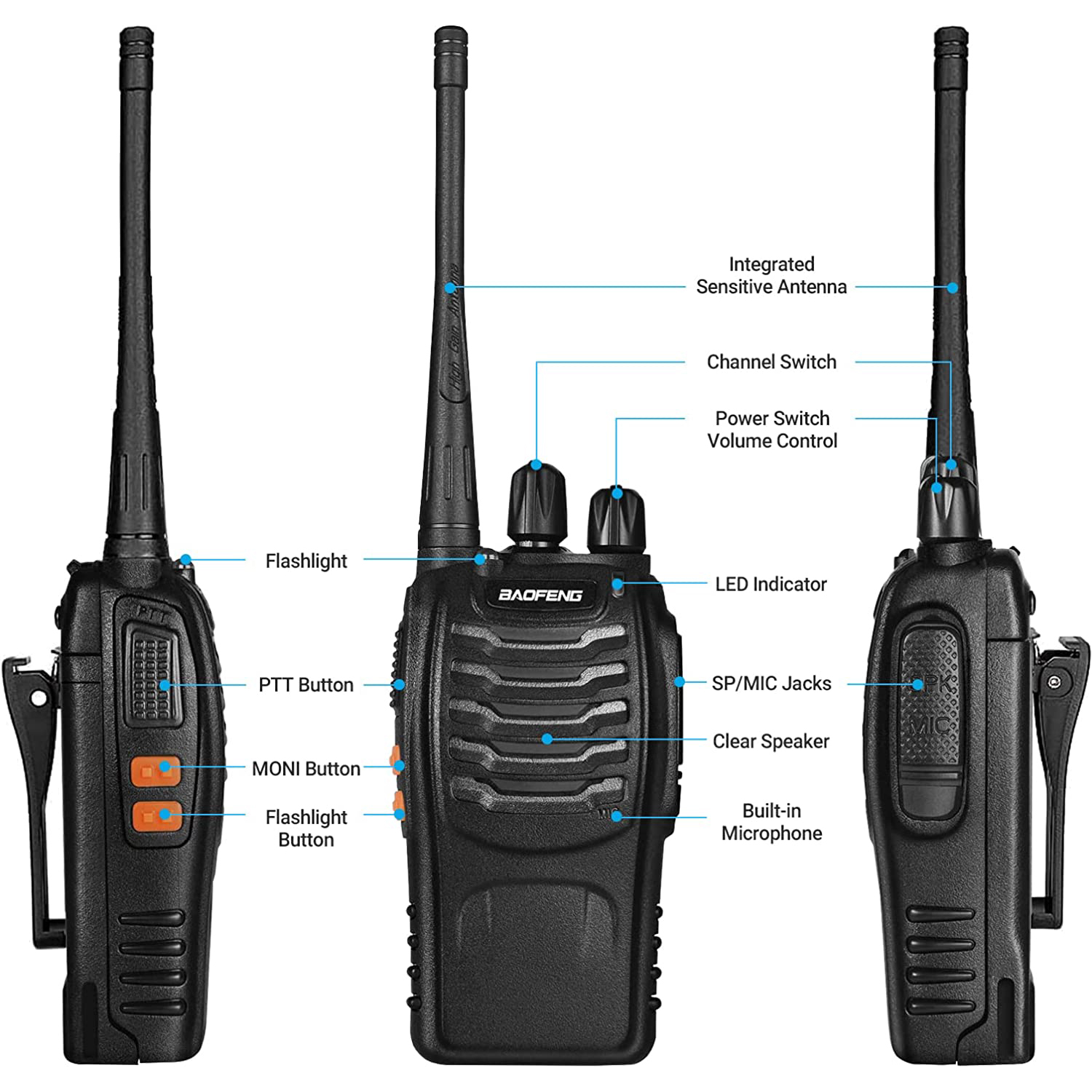 High-Performance Long Range Two Way Radios, BAOFENG BF-888S Walkie Talkies (2-Pack) - Image 5