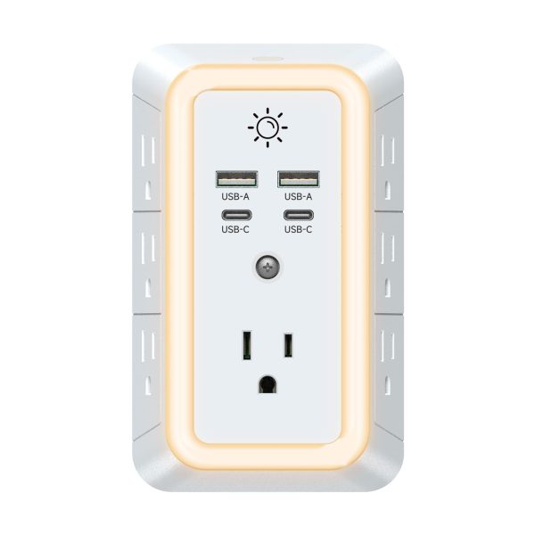 Smart Socket Surge Protector Outlet Extender With USB C Multi Plug ...