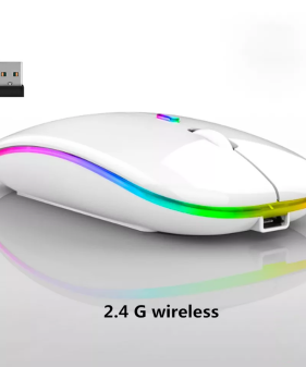 High Quality Ultra-Thin RGB A2 Wireless Gaming Mouse 3D Style USB Interface Rechargeable Colorful Rainbow Breathing LED Light