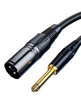 6.35mm (1/4 inch) TS Mono to XLR Male Cable, Gold Plated Quarter inch to XLR Microphone Cable, Male-Male, Interconnect Cable - 6.6ft