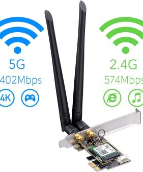AX3000 PCIe Wi-Fi 6 Dual Band Bluetooth 5.2 Wireless Card Adapter, 3000Mbps WiFi 6 Speed, Supports 802.11ax/ac/a/b/g/n, for Desktop Computers, PC