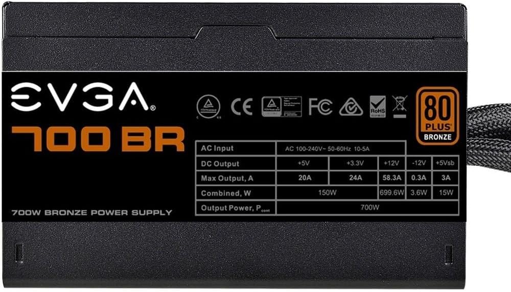 EVGA 700 BR, 80+ Bronze 700W Power Supply 100- BR-0700-K1 - Image 4