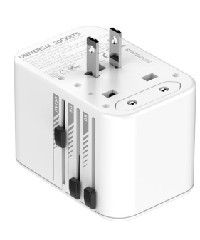 LDNIO Z8 All in One Worldwide AC Power Wall Charger Plug USB 2 Type-C EU UK AU Smart Travel Adapter International Plug Adaptor