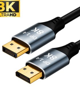6.6ft. High Quality 8K DisplayPort Cable 8K@60Hz 4K@144Hz 2K@240Hz Audio Video Transfer V1.4 DP Cable for HDTV Projector Monitor 3D Visual Game