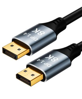 6.6ft DisplayPort to DisplayPort Cable, UHD Male to Male V1.4 DP to DP Cable 8K 60Hz Dynamic HDR Gold-Plated High Speed for Monitor GPU PC Laptop Projector HDTV