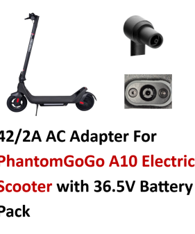 Charger for PHANTOMGOGO Electric Scooter A10 with 36.5V Lithium Battery Pack [42V/2A, Special Plug]