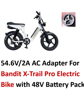 Charger for Bandit X-Trail Pro Electric Bike with 48V Lithium Battery Pack [54.6V 2A, 3Pin Arch Special Plug]