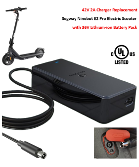Charger for Segway Ninebot E2 Pro Electric Scooter Battery Charger [42V 2A, 8mm RCA Plug] -UL Certified