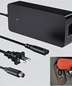 Charger for AOVOPRO Electric Scooter, Model: VT01 with 36V 5.2AH Lithium Battery Pack [42V 2A, 8mm RCA Plug]