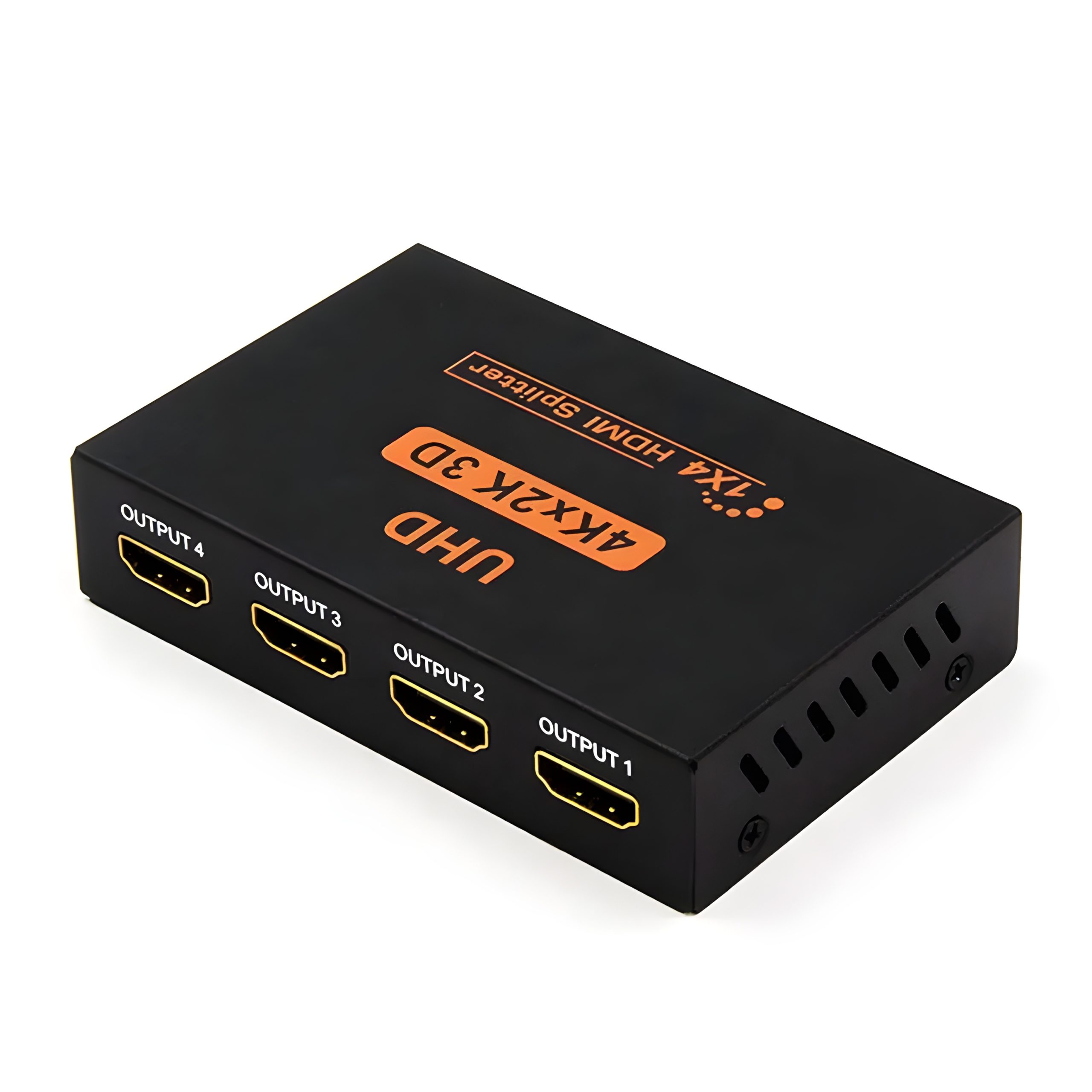 Microware UHD 4K2K 1x4 HDMI Splitter for Full HD 1080P Support 3D (1 in 4  Out) - Black, US Standard