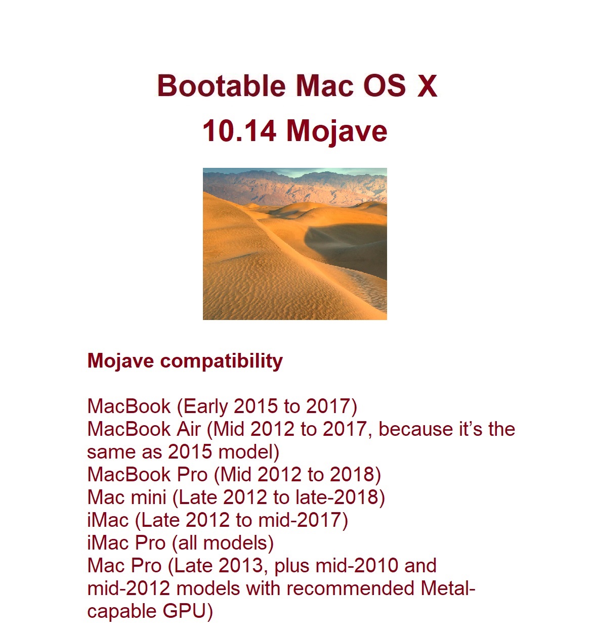 imac mid 2010 mojave