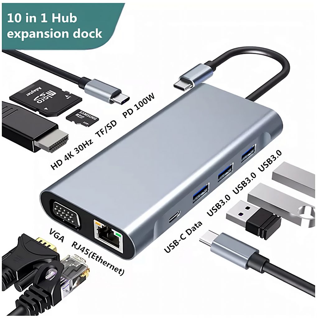 Docking Station USB C A HDMI 4K, VGA, Ethernet - 85W PD, 3 USB 3.0, Card Reader - Foto 4