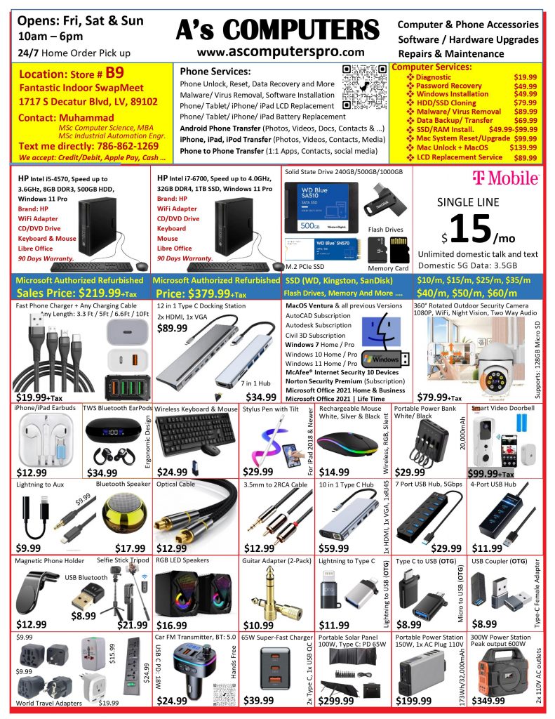 Weekly Ad - A's Computers